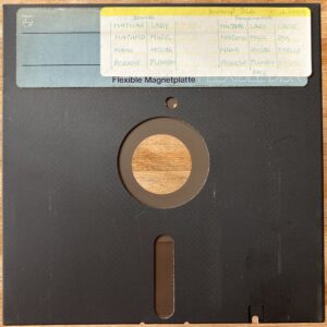 Photo of the backup disk that came with the system.